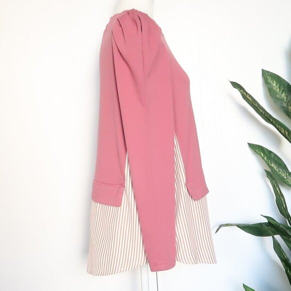 Anthropologie Maeve Layered Tunic Puff Sleeve Crew Neck Sweatshirt Pullover Top - Picture 10 of 15